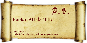 Perka Vitális névjegykártya